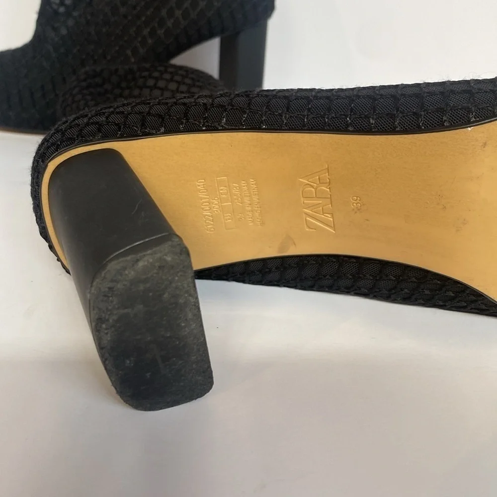Zara Whimsigoth Mesh Heeled Zip up Booties Black Size 39 US 8.5